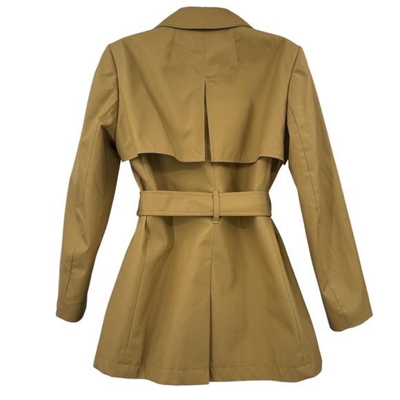 J.Crew Cropped Icon Trench 100% Cotton Lined Coat Size 0 Tan - Picture 2 of 11